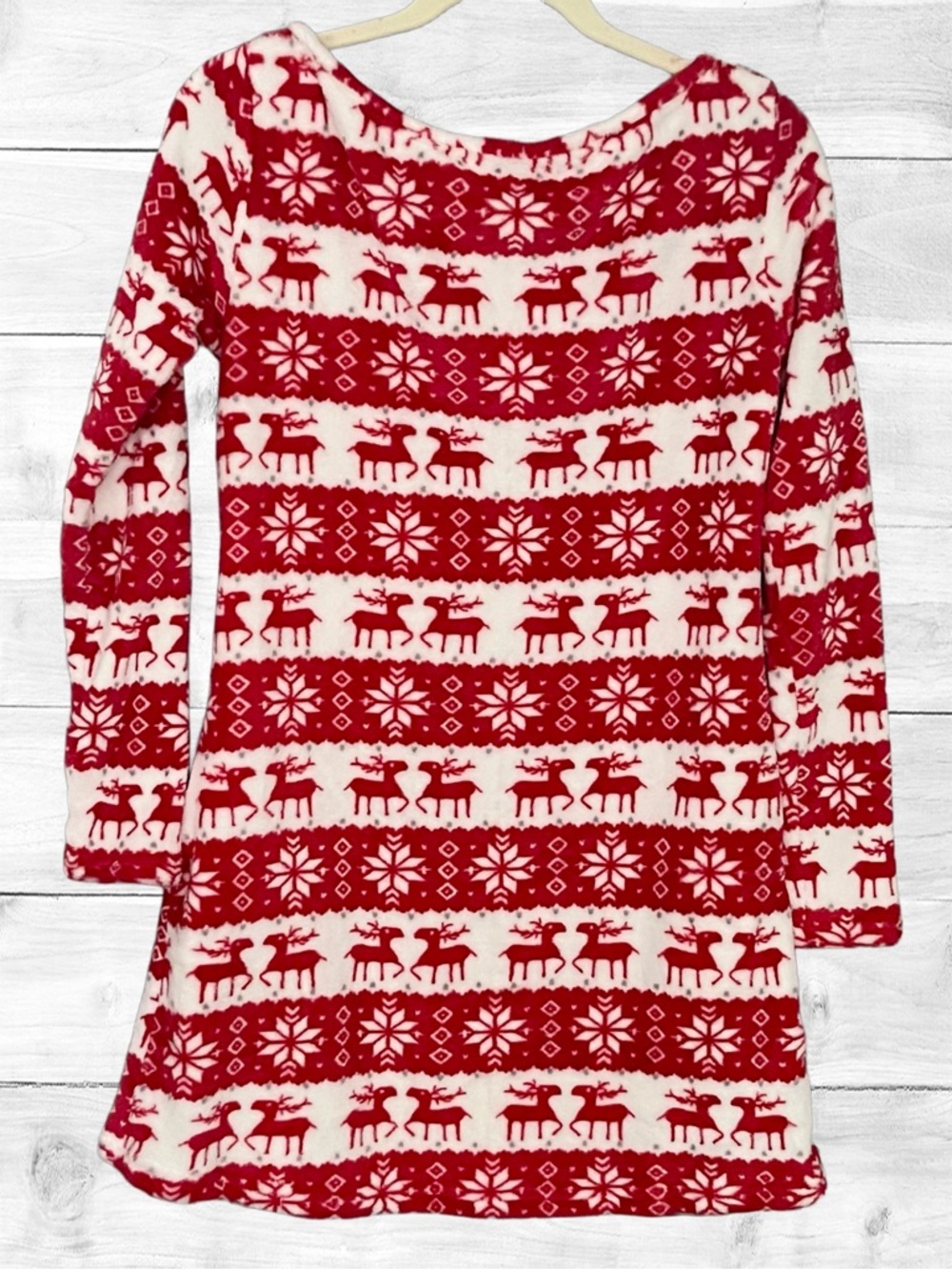 NEW Women’s Comfy Reindeer Print Over the Shoulder Nightgown/Dress/Sweater Sz M. - Picture 2 of 9
